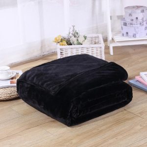Soft-Solid-Black-Color-Coral-Fleece-Blanket-Warm-Sofa-Cover-Twin-Queen-Size-Fluffy-Flannel-Mink