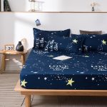 Starry-Night-Sky-Anti-mite-Bed-Protector-Couple-Mattress-Cover-Fitted-Sheet-Bedspread-on-the-Bed-3