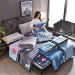 Summer-Sleeping-Mat-Quilted-Mattress-Cover-Solid-Color-Quilted-Bed-Fitted-Sheet-Bed-Protector-Pad-Bed