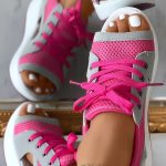 Summer-Women-Shoes-Flat-Platform-Wedges-Sandals-Peep-Toe-Contrast-Paneled-Cutout-Lace-up-Muffin-Sandals-3