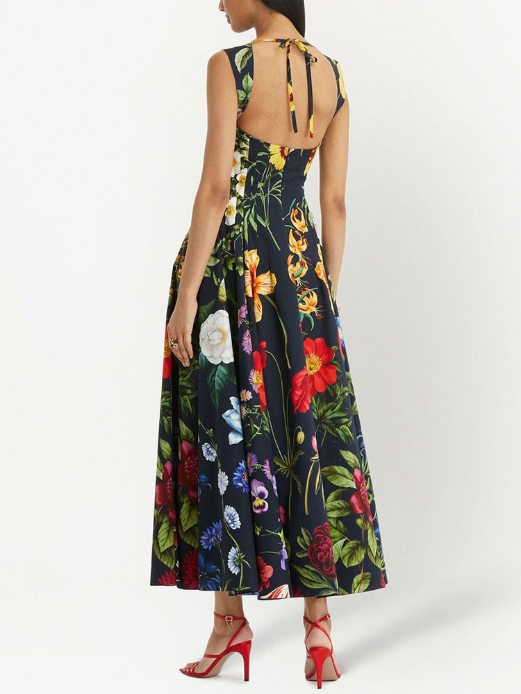 VGH-Vintage-Print-Floral-Dress-For-Women-Square-Collar-Sleeveless-High-Waist-Backless-Colorblock-Midi-Dresses-1