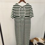 WOTWOY-Summer-O-Neck-Short-Sleeve-Stripes-Dress-Women-Threads-Knit-Basic-Green-Striped-Dress-Female-3