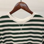 WOTWOY-Summer-O-Neck-Short-Sleeve-Stripes-Dress-Women-Threads-Knit-Basic-Green-Striped-Dress-Female-4
