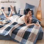 Washed-Cotton-Quilt-Spring-Summer-Thin-Quilt-Children-Adult-Soft-Blanket-Leaf-Printed-Bedspread-Bedding-No-1