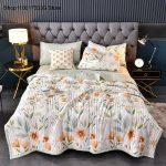 Washed-Cotton-Quilt-Spring-Summer-Thin-Quilt-Children-Adult-Soft-Blanket-Leaf-Printed-Bedspread-Bedding-No-2