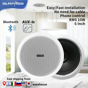 Waterproof-Built-In-Digital-Class-D-Amplifier-Bluetooth-compatible-Ceiling-Speaker-10W-6inch-Active-LoadSpeaker-for