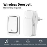 Wireless-Self-Generated-IP44-Level-Waterproof-Plug-Free-Battery-Free-Home-Electronic-Doorbell-Small-White-Remote