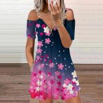 Women-Off-Shoulder-Mini-Dress-Summer-Sexy-Zipper-Chain-Straps-Short-Sleeve-Party-A-Line-Dresses-2