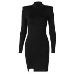 Women-Spring-Autumn-Long-Sleeve-Bodycon-Soild-Color-Black-Slim-Package-Hip-Mini-Dress-2023-Female-5