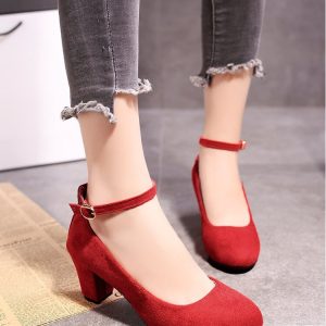 Women-s-Fashion-Pumps-Sweet-Woman-Thick-High-Heels-Ankle-Strap-Flock-Female-Platform-Women-Shoes