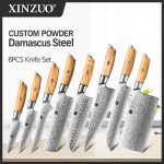 XINZUO-1-8pcs-Kitchen-Knife-Set-73-Layers-Custom-Damascus-Steel-15-1-Per-Side-Steel