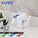 ZAPPO-Bathroom-Basin-Faucet-LED-Waterfall-Wash-Sink-Mixer-White-Tap-Faucet-Black-Deck-Mounted-Hot