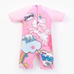 2022-New-Conjoined-Body-Bathing-Cap-Pink-2-Piece-Set-Girl-Swimming-Suit-Quick-Drying-Lovely-1