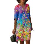 2022-Summer-Fashion-Printed-Half-Sleeve-Ladies-Dress-V-Neck-Loose-Beach-Dress-Everyday-Wear-Dating-5
