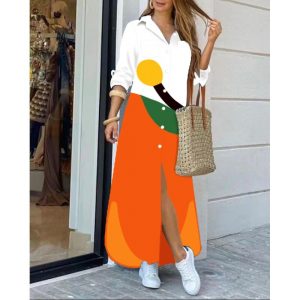 2023-European-and-American-New-Fashion-Long-Sleeve-Printed-Polo-Collar-Button-Casual-Elegant-Women-s