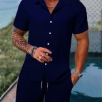 2023-Men-s-Fashion-Summer-New-Style-Casual-Solid-Color-Stripe-Suit-Male-High-Quality-Cotton-3