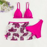 2023-New-Child-Girls-Swimsuits-Bathing-Suit-Wraps-For-Girls-Solid-Bikini-Tops-Underpants-Ruffles-Skirt-2