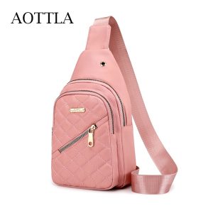 AOTTLA-Women-s-Chest-Bag-Pure-Color-Nylon-Women-s-Bag-Good-Quality-Shoulder-Bag-Casual