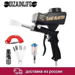 Adjustable-Sandblasting-Gun-90-Psi-Portable-Sand-Blaster-Paint-Spray-Machine-Gravity-Pneumatic-Blasting-Gun-Set