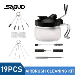 Airbrush-Cleaning-Kit-Clean-Pot-Jar-with-Holder-and-Cleaning-Brushes-Needles-Double-Ended-Brush-AirBrush
