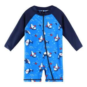 BAOHULU-UPF50-Cartoon-Kids-Swimwear-Long-Sleeve-Baby-Boy-Swimwear-One-Piece-Toddler-Swimsuit-Infant-Bathing