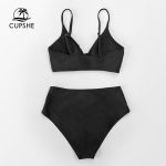 CUPSHE-Solid-Black-Twist-High-Waist-Bikini-Sets-Swimsuit-For-Women-Sexy-V-neck-Tank-Two-4