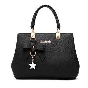 Fashion-Solid-Color-With-Bow-One-Shoulder-Bag-Portable-Casual-Large-Capacity-Cross-body-Handbag-For