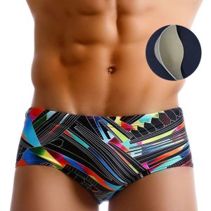 Geometric-Color-Padded-Swimsuit-Slip-For-Men-14-Styles-Men-s-Beach-Swimming-Trunks-Bathing-Suit