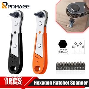 Hex-Ratchet-Wrench-1-4-Inch-Mini-Hex-Quick-Release-Socket-Tool-Ratchet-Set-Repair-Spanner