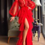 High-Slit-Stylish-Noble-Banquet-Dress-Mesh-Patchwork-Sexy-Dress-Women-Long-Sleeve-Ribbon-Lace-up