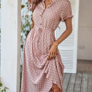 Ladies-Polka-Dot-Print-Shirt-Dress-Women-Casual-Midi-Holiday-Summer-Dress-Female-Loose-Women-Beach