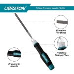 Libraton-6Pcs-Needle-File-Set-Interchangeable-Small-Files-Mini-Files-Wood-Files-Metal-Files-Set-Steel-3