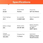 MINUMX-20V-Cordless-Drill-40N-m-25-Plus-1-Electric-Screwdriver-Keyless-Chuck-Two-Gear-Speed-2