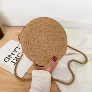 Minimalist-Straw-Bag-Round-Crossbody-Purse-Women-Shoulder-Vocation-Style-Handbag