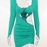 Mozision-Autumn-Diamond-Chain-Hollow-Out-Full-Sleeve-Mini-Dress-For-Women-Fashion-Green-Backless-Ruched-4