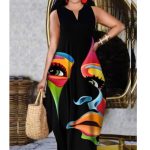 Plus-Size-Women-Dress-Black-sleeveless-Summer