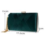 Satin-Criss-Cross-Women-Evening-Bags-Green-Color-Party-Clutch-Bags-Tassel-Golden-Metal-Shoulder-Chain-1
