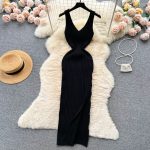 YuooMuoo-Chic-Fashion-Sexy-Wrap-Hips-Split-Knitted-Summer-Dress-Women-Slim-Elastic-Bodycon-Long-Dress-4